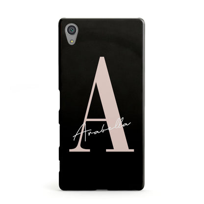 Personalised Black Pink Initial Sony Xperia Case