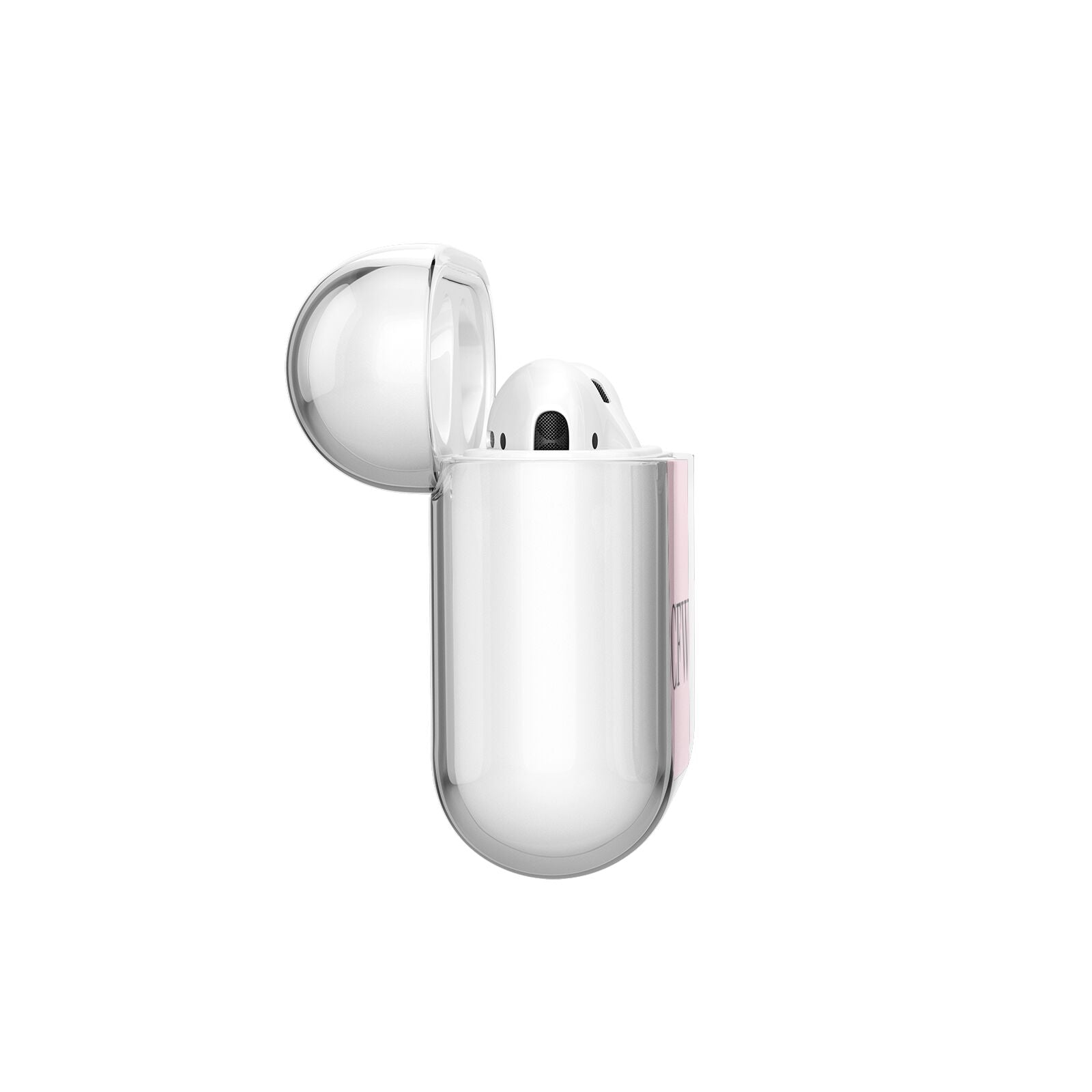 Personalised Black Pink Side Initials AirPods Case Side Angle