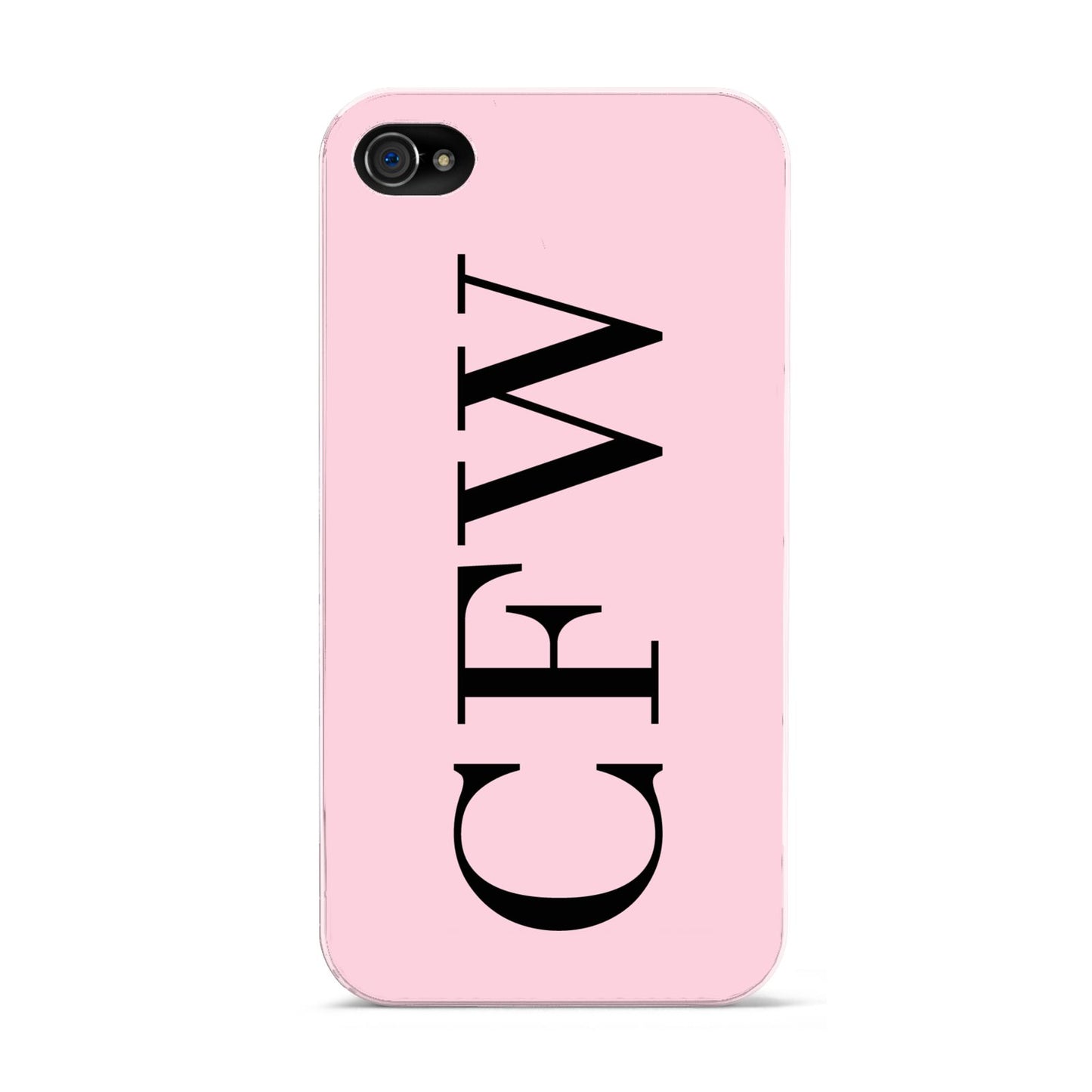 Personalised Black Pink Side Initials Apple iPhone 4s Case