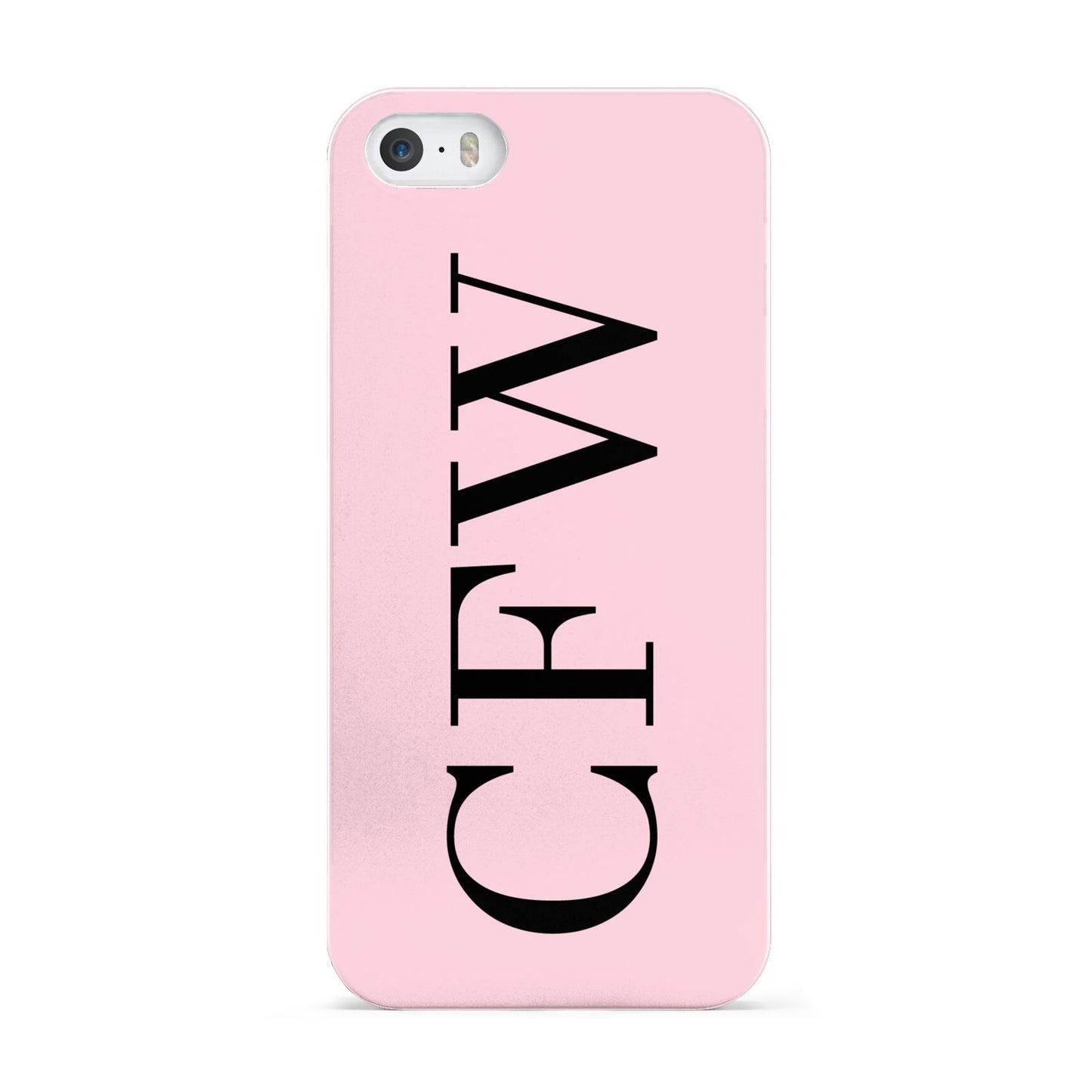 Personalised Black Pink Side Initials Apple iPhone 5 Case