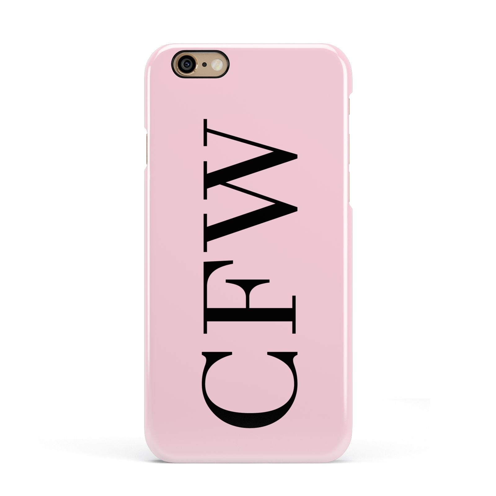 Personalised Black Pink Side Initials Apple iPhone 6 3D Snap Case