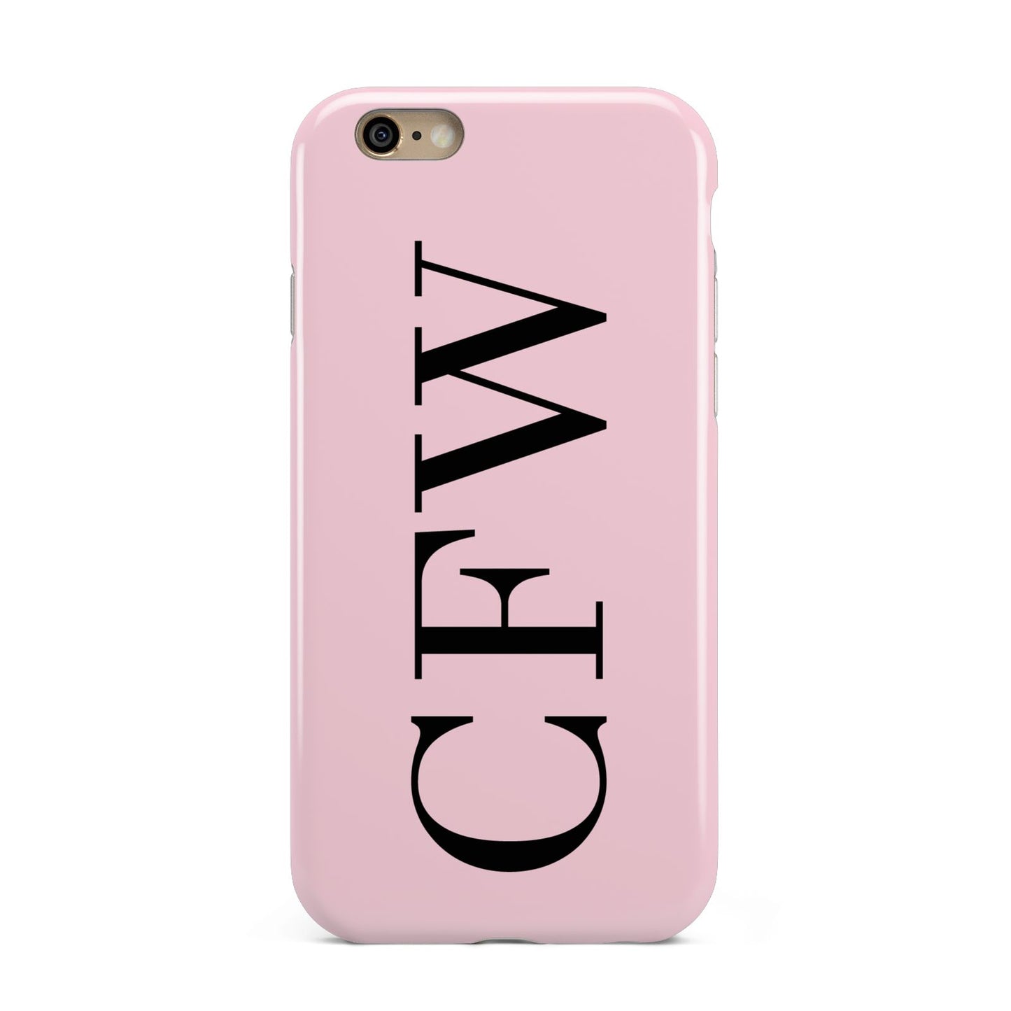 Personalised Black Pink Side Initials Apple iPhone 6 3D Tough Case