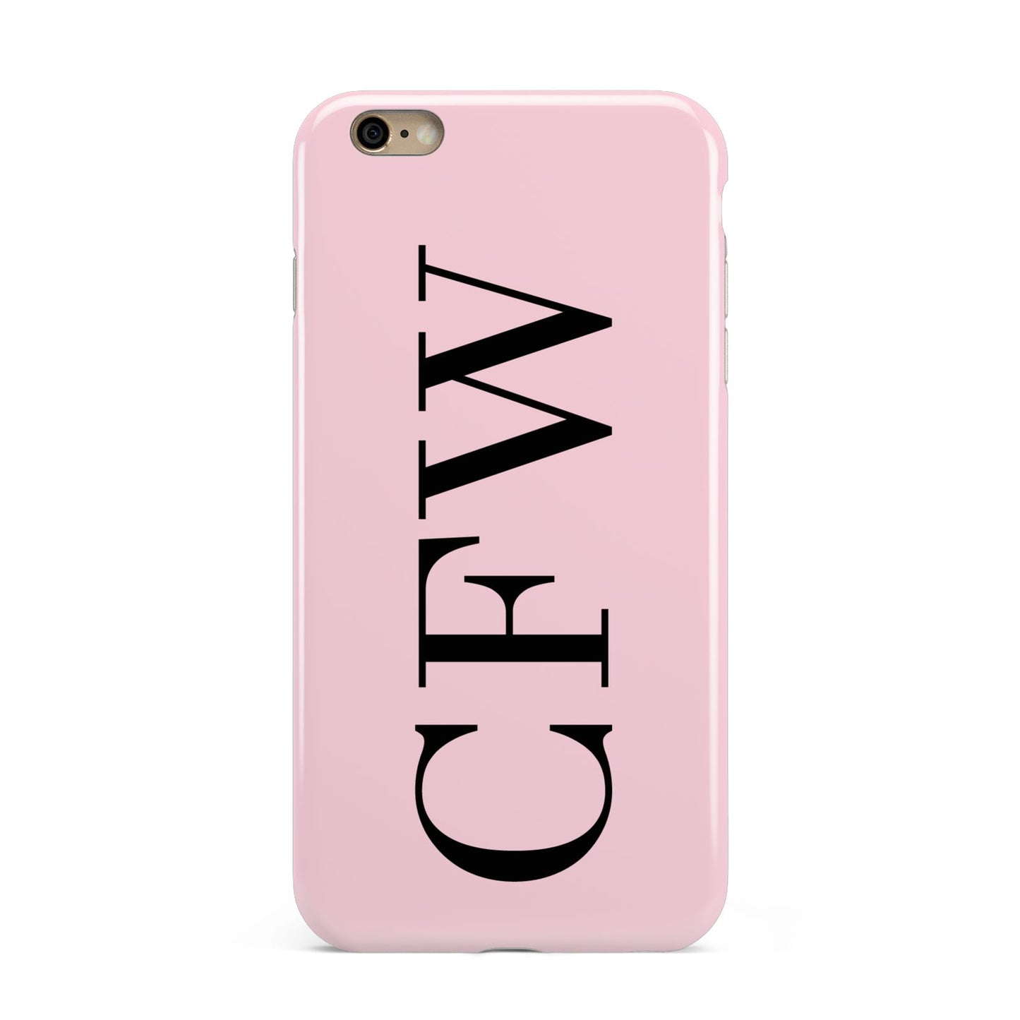 Personalised Black Pink Side Initials Apple iPhone 6 Plus 3D Tough Case