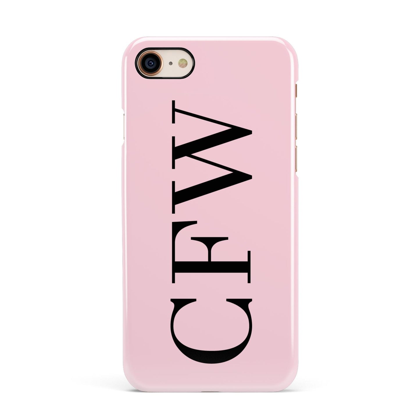 Personalised Black Pink Side Initials Apple iPhone 7 8 3D Snap Case