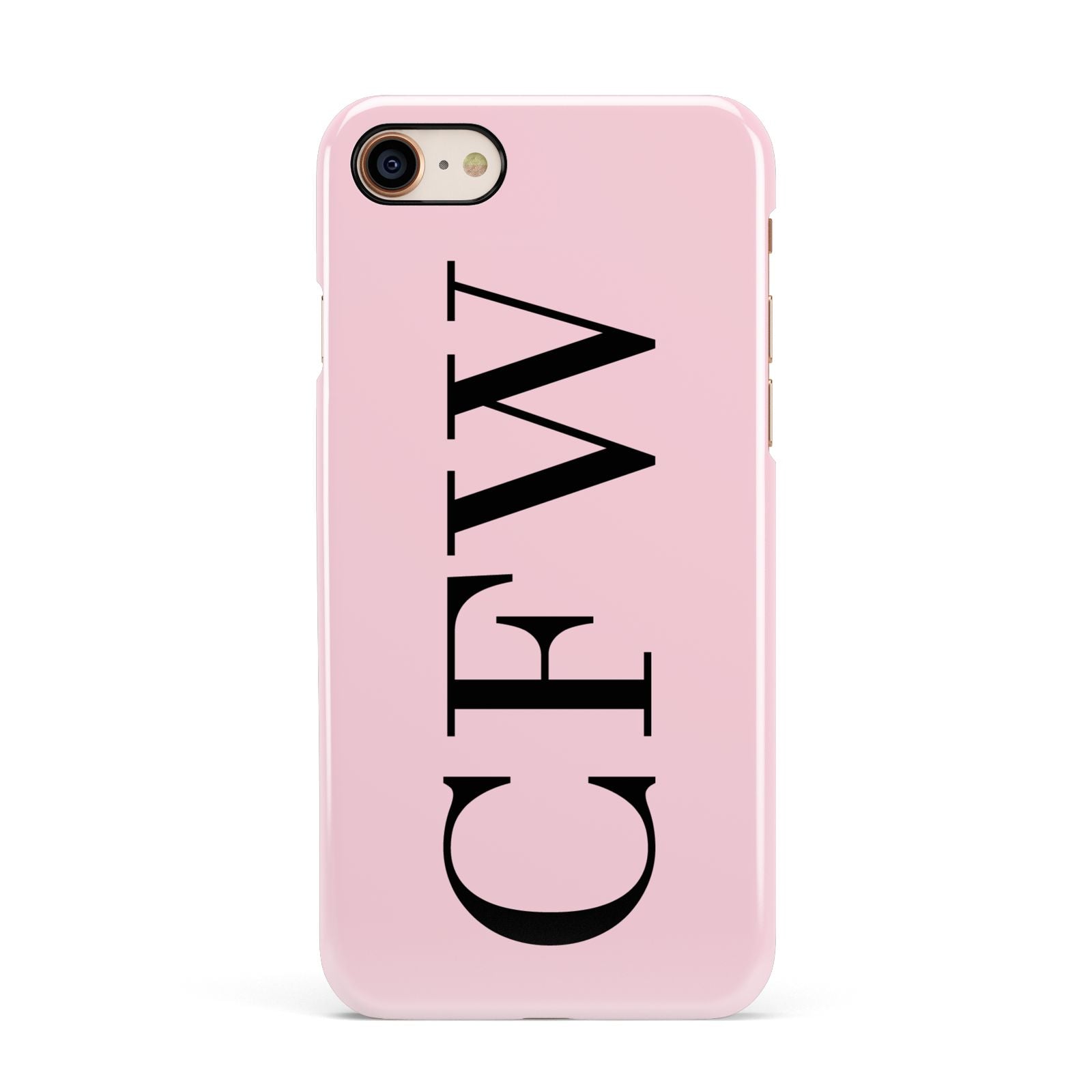 Personalised Black Pink Side Initials Apple iPhone 7 8 3D Snap Case