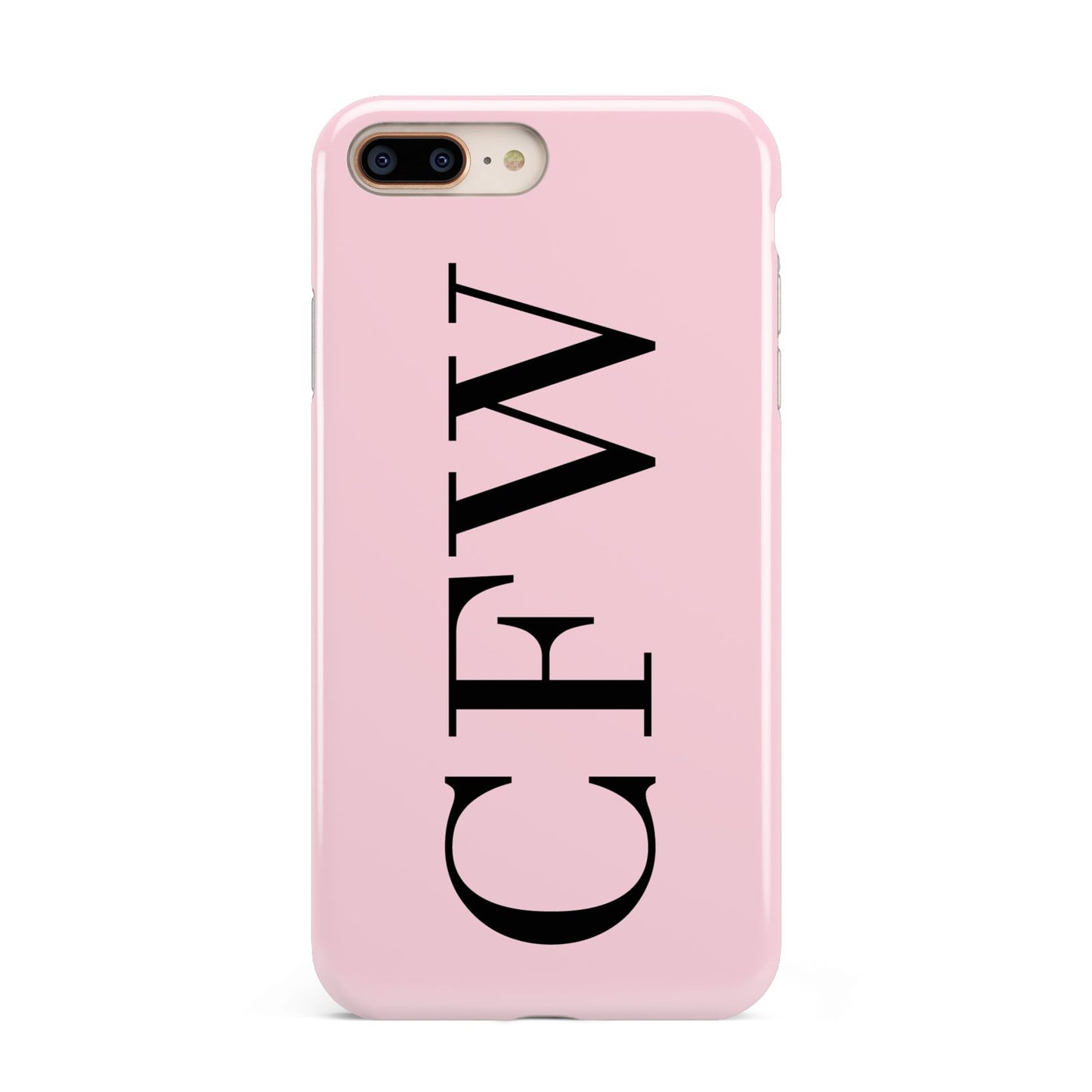 Personalised Black Pink Side Initials Apple iPhone 7 8 Plus 3D Tough Case