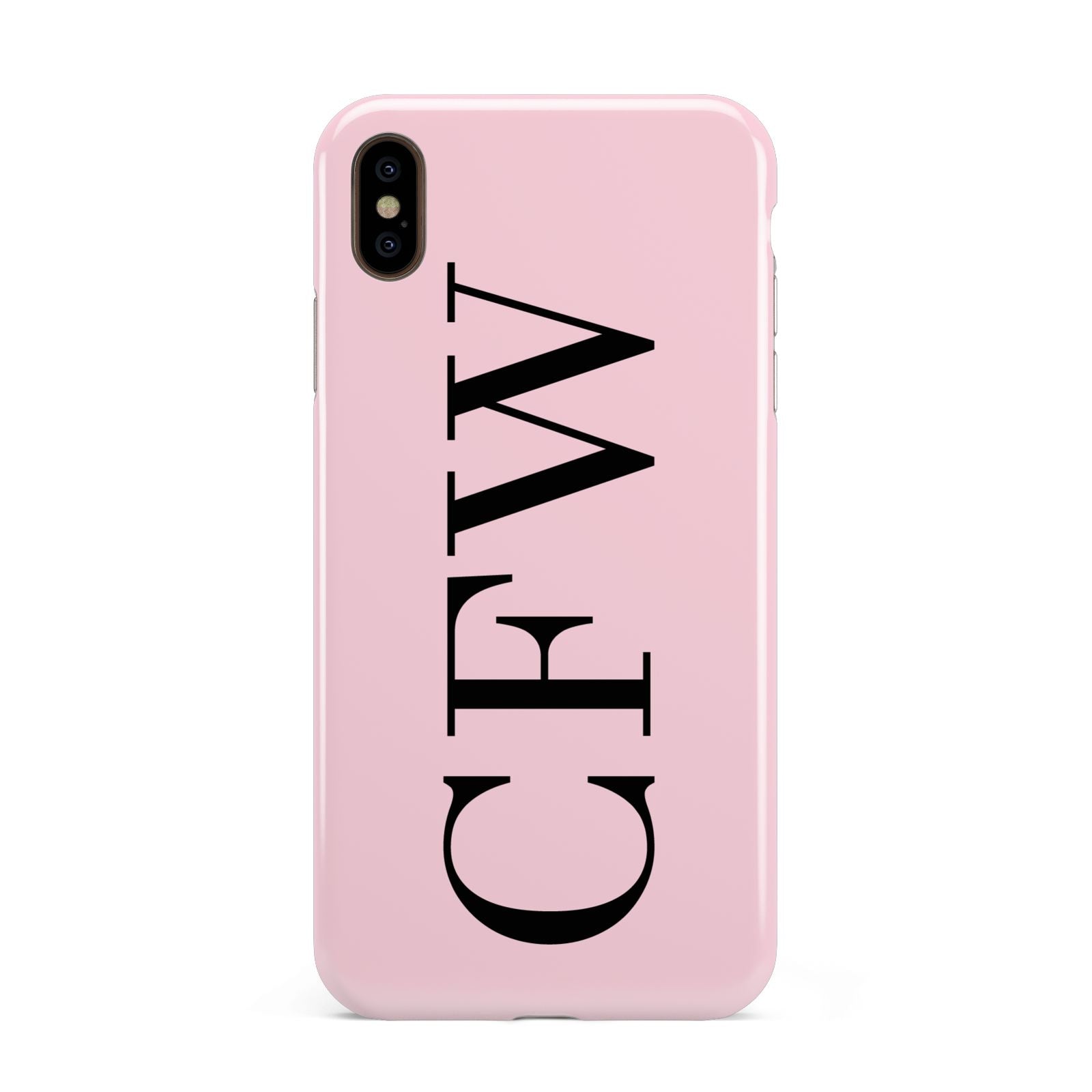 Personalised Black Pink Side Initials Apple iPhone Xs Max 3D Tough Case