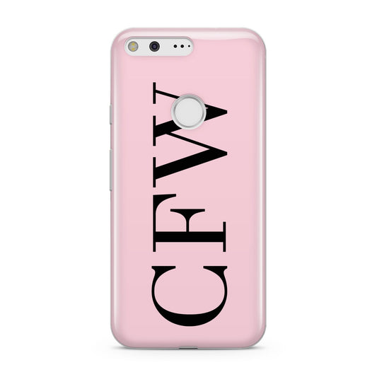 Personalised Black Pink Side Initials Google Pixel Case