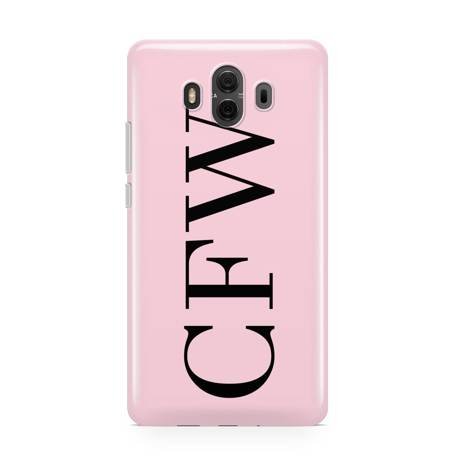 Personalised Black Pink Side Initials Huawei Mate 10 Protective Phone Case