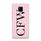 Personalised Black Pink Side Initials Huawei Mate 20X Phone Case