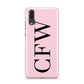 Personalised Black Pink Side Initials Huawei P20 Phone Case