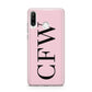 Personalised Black Pink Side Initials Huawei P30 Lite Phone Case