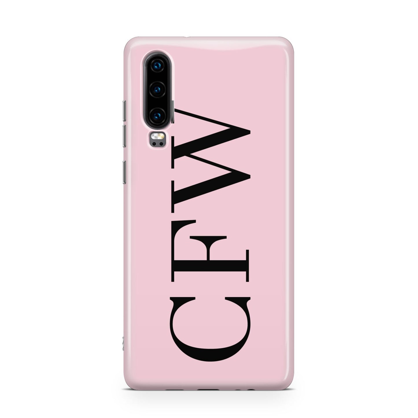 Personalised Black Pink Side Initials Huawei P30 Phone Case