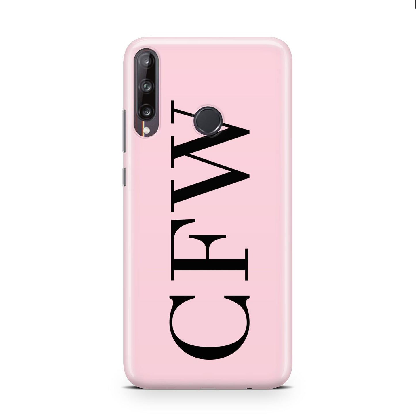 Personalised Black Pink Side Initials Huawei P40 Lite E Phone Case