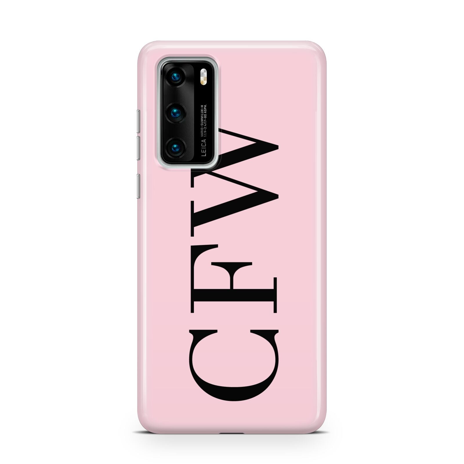 Personalised Black Pink Side Initials Huawei P40 Phone Case