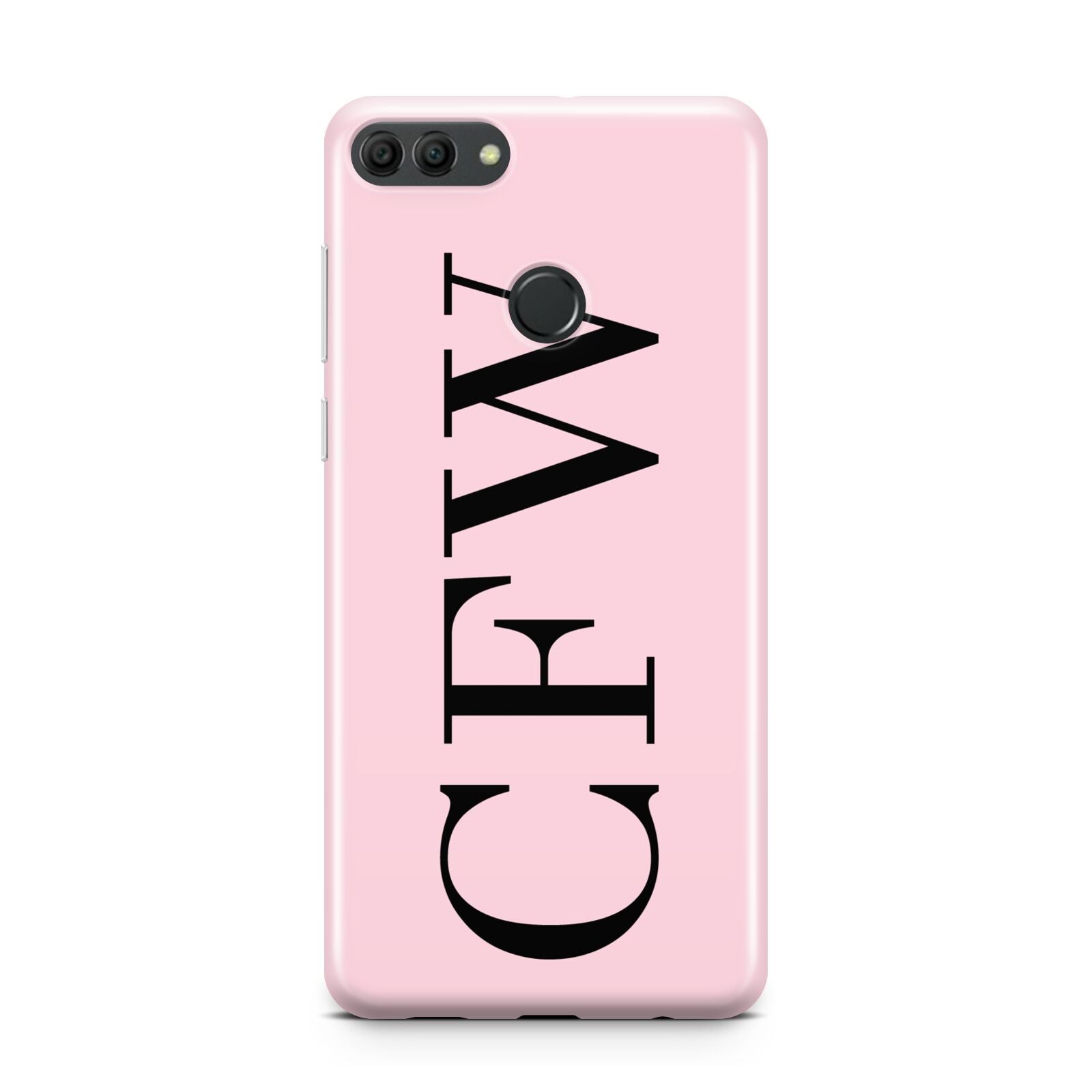 Personalised Black Pink Side Initials Huawei Y9 2018