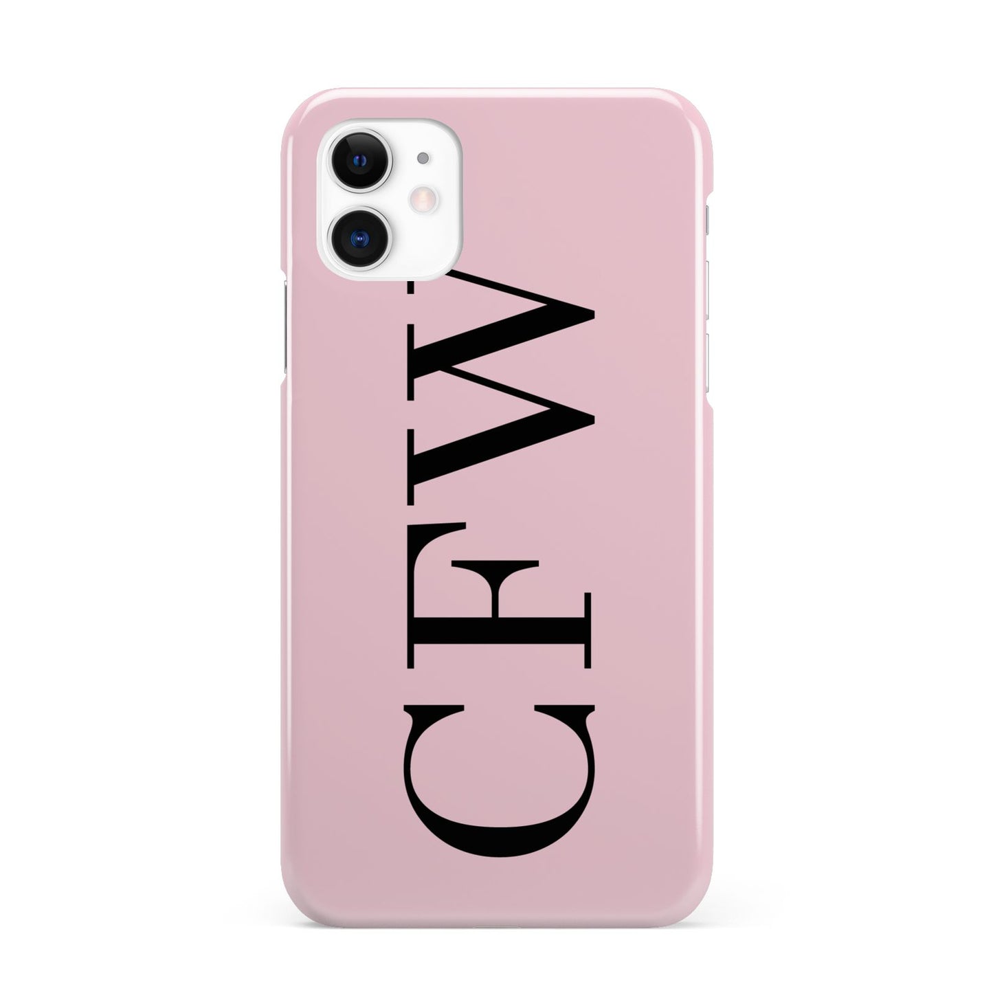 Personalised Black Pink Side Initials iPhone 11 3D Snap Case