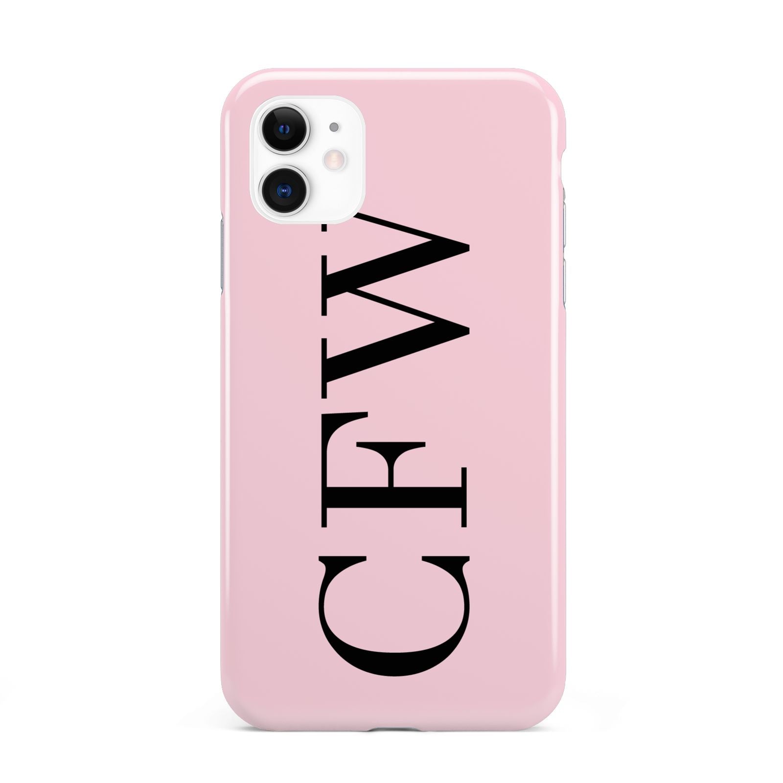 Personalised Black Pink Side Initials iPhone 11 3D Tough Case