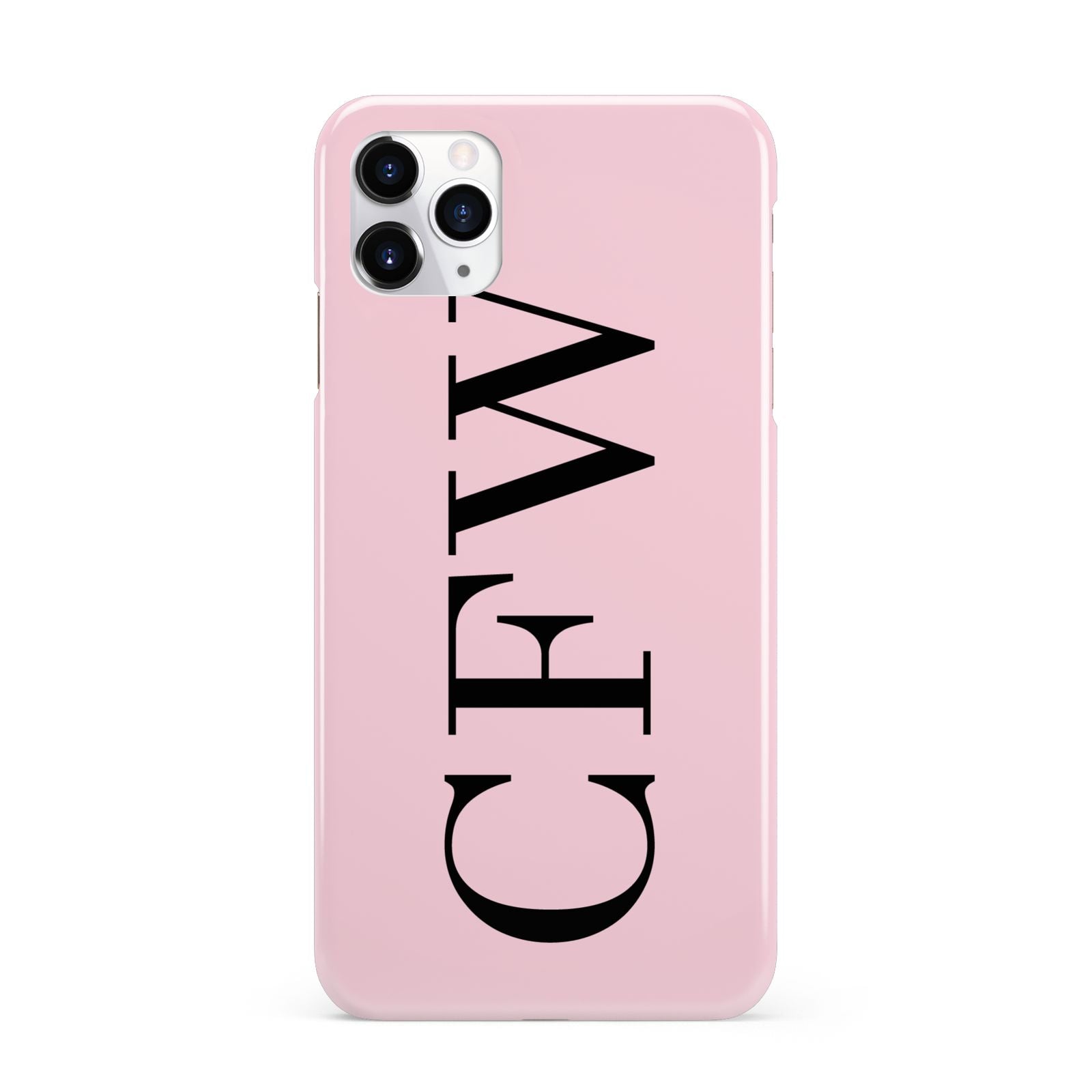 Personalised Black Pink Side Initials iPhone 11 Pro Max 3D Snap Case