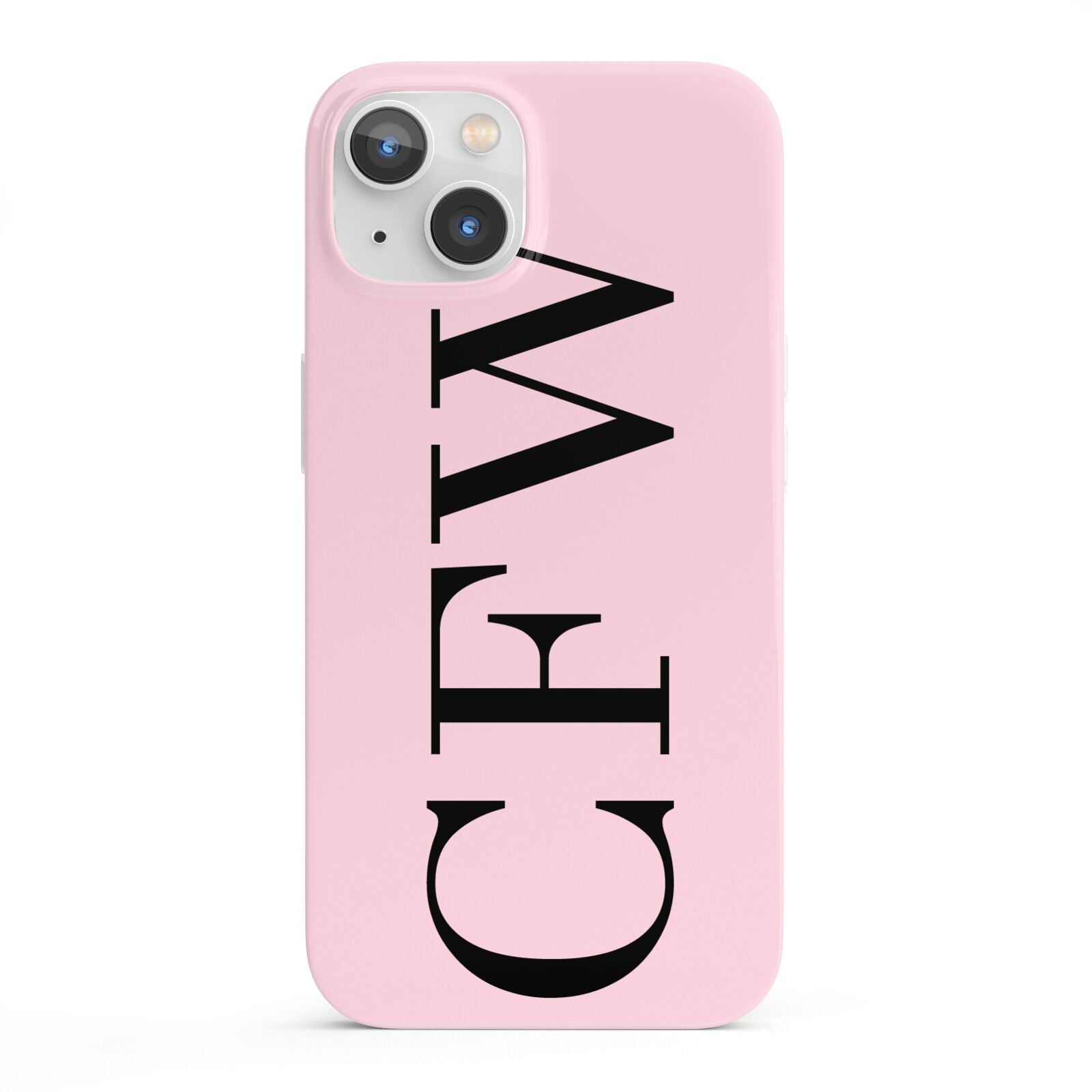 Personalised Black Pink Side Initials iPhone 13 Full Wrap 3D Snap Case