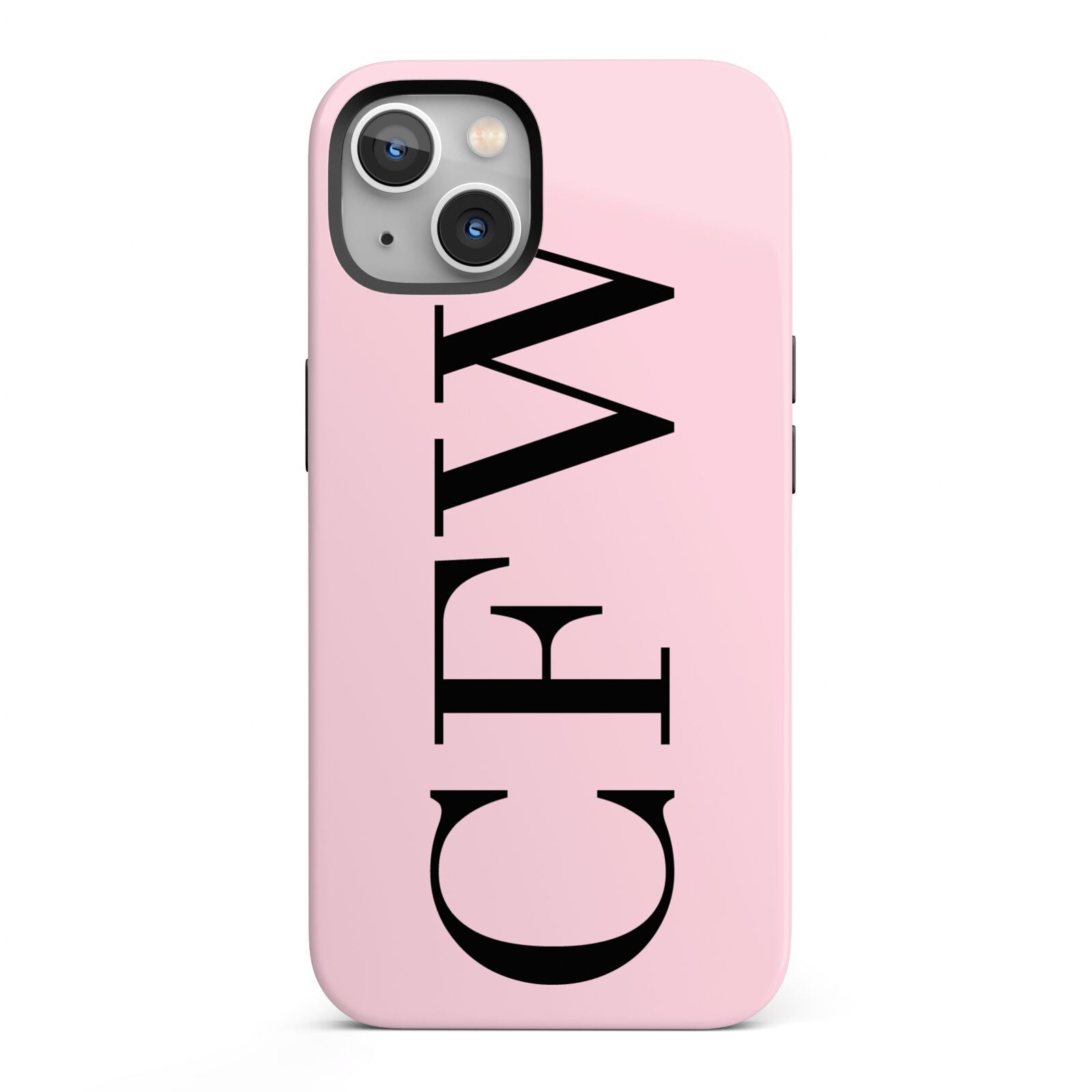 Personalised Black Pink Side Initials iPhone 13 Full Wrap 3D Tough Case