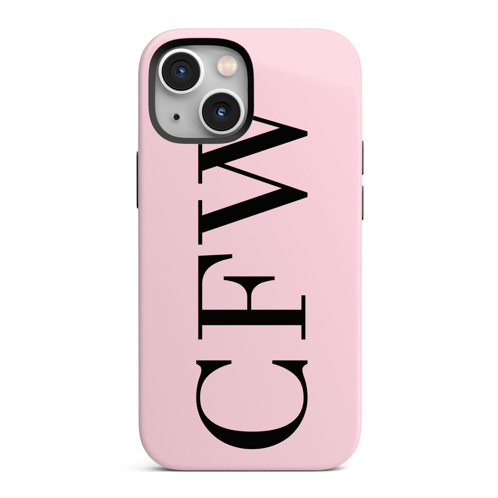 Personalised Black Pink Side Initials iPhone 13 Mini Full Wrap 3D Tough Case