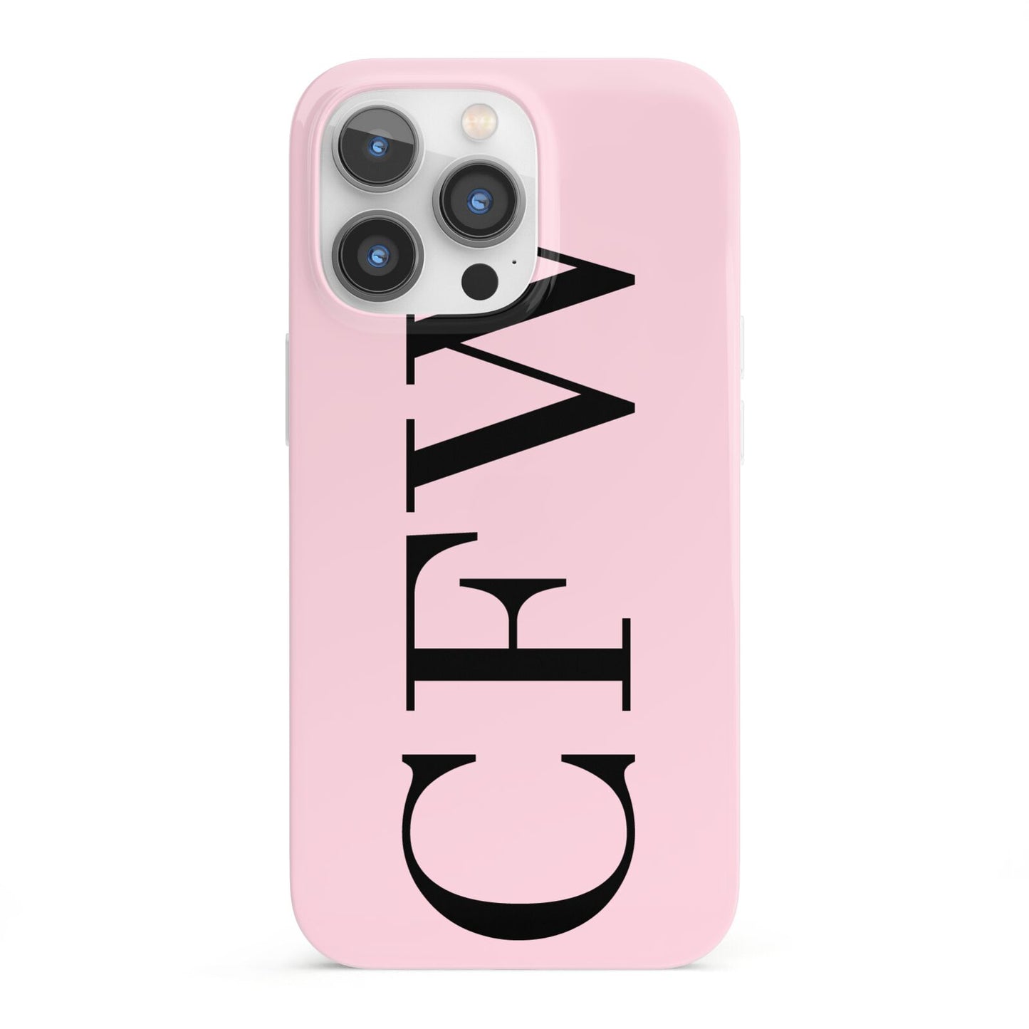 Personalised Black Pink Side Initials iPhone 13 Pro Full Wrap 3D Snap Case