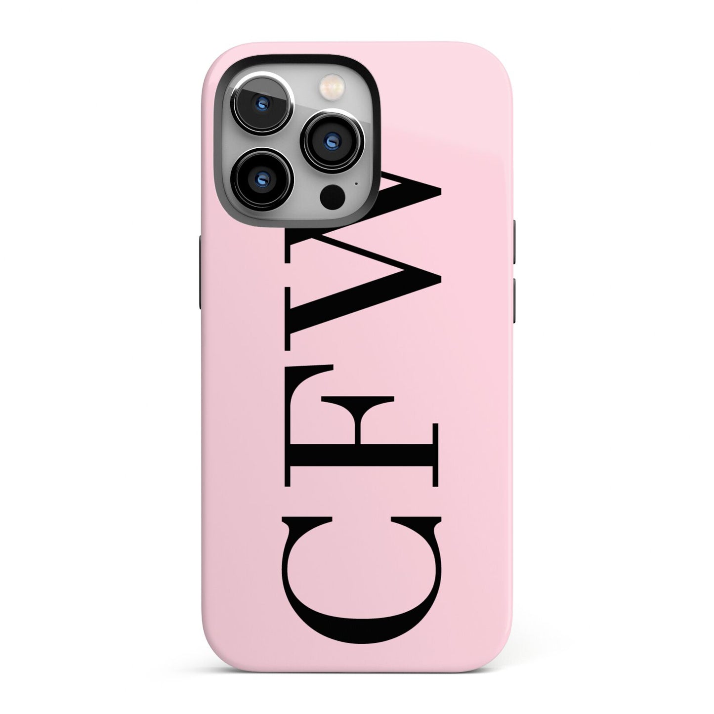 Personalised Black Pink Side Initials iPhone 13 Pro Full Wrap 3D Tough Case