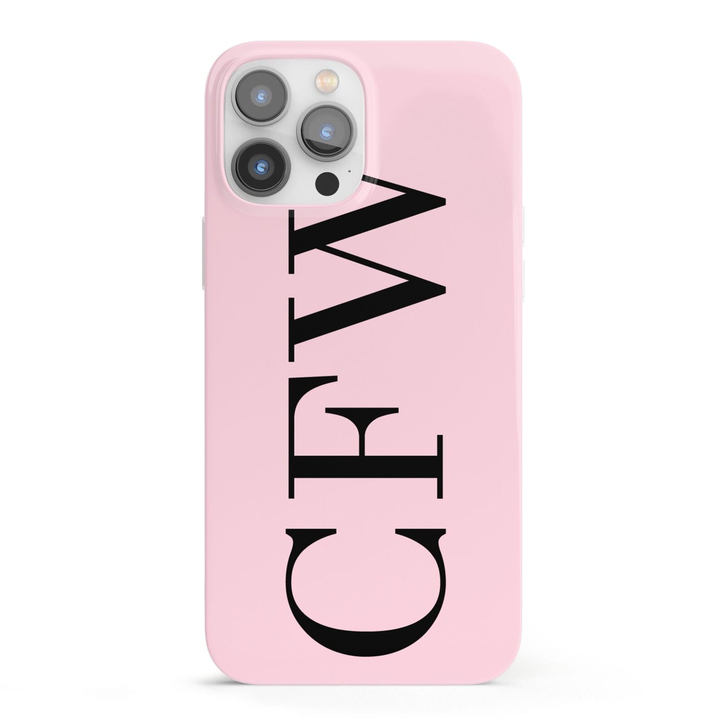 Personalised Black Pink Side Initials iPhone 13 Pro Max Full Wrap 3D Snap Case