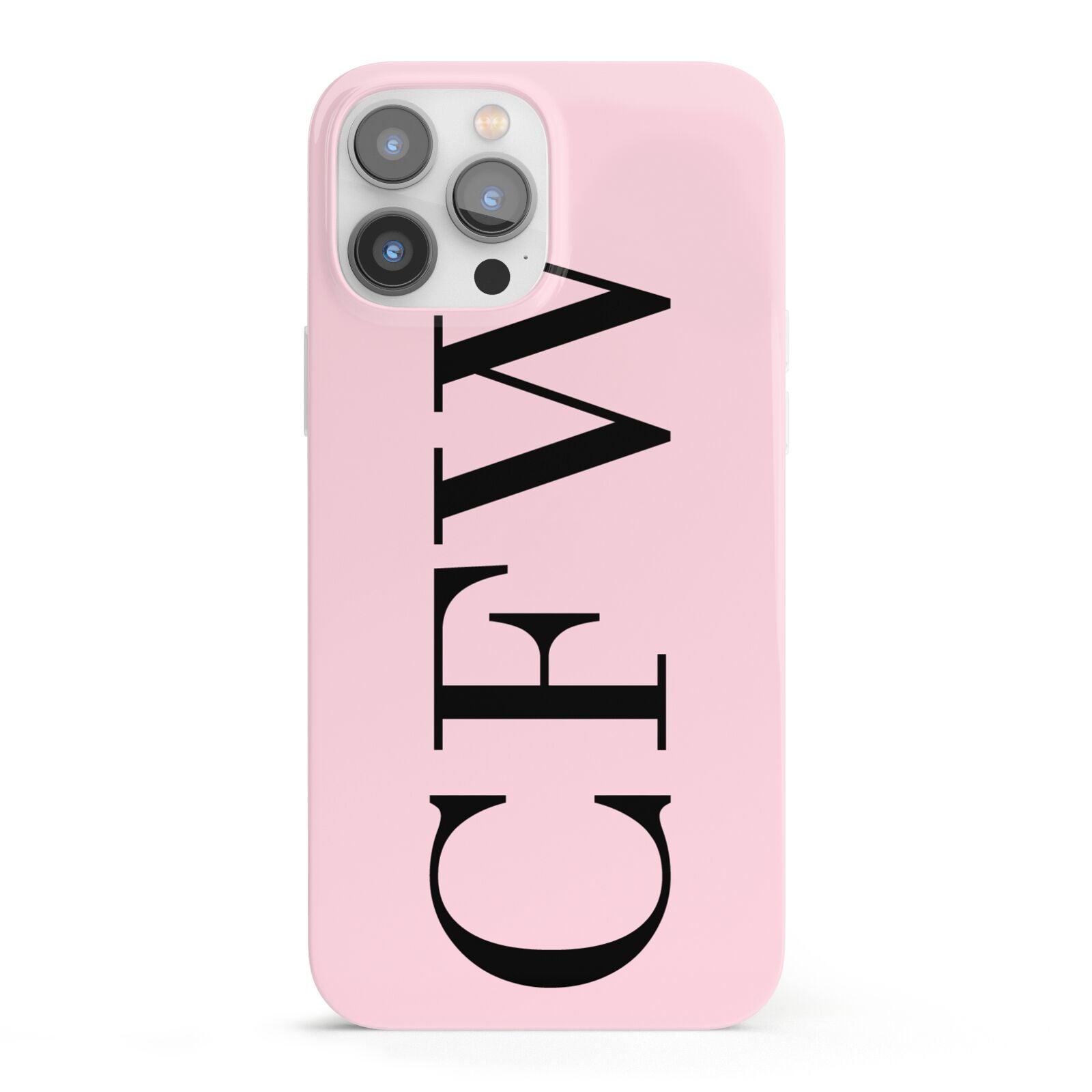 Personalised Black Pink Side Initials iPhone 13 Pro Max Full Wrap 3D Snap Case