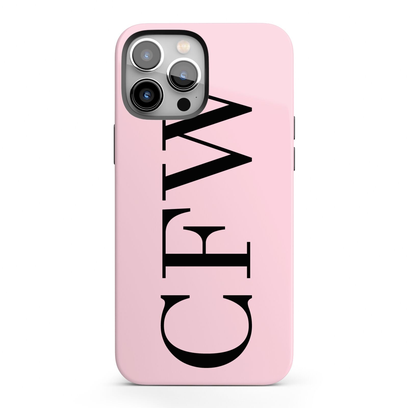 Personalised Black Pink Side Initials iPhone 13 Pro Max Full Wrap 3D Tough Case