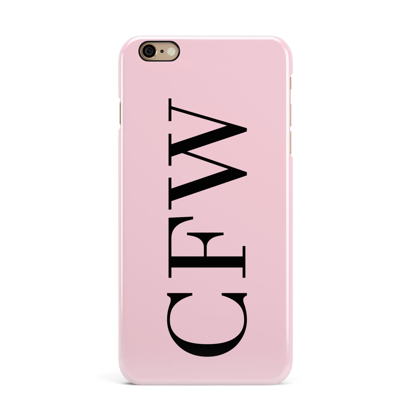 Personalised Black Pink Side Initials iPhone 6 Plus 3D Snap Case on Gold Phone