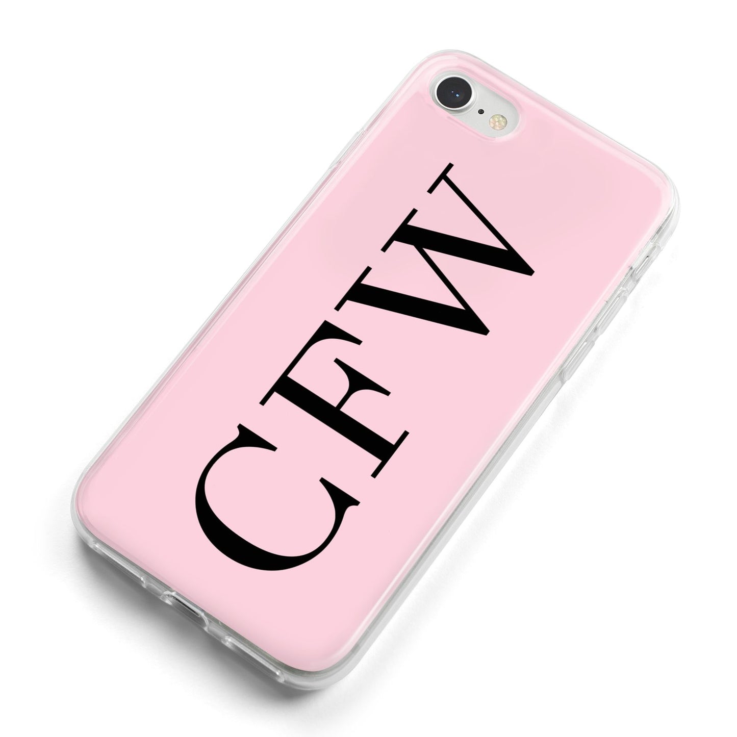 Personalised Black Pink Side Initials iPhone 8 Bumper Case on Silver iPhone Alternative Image