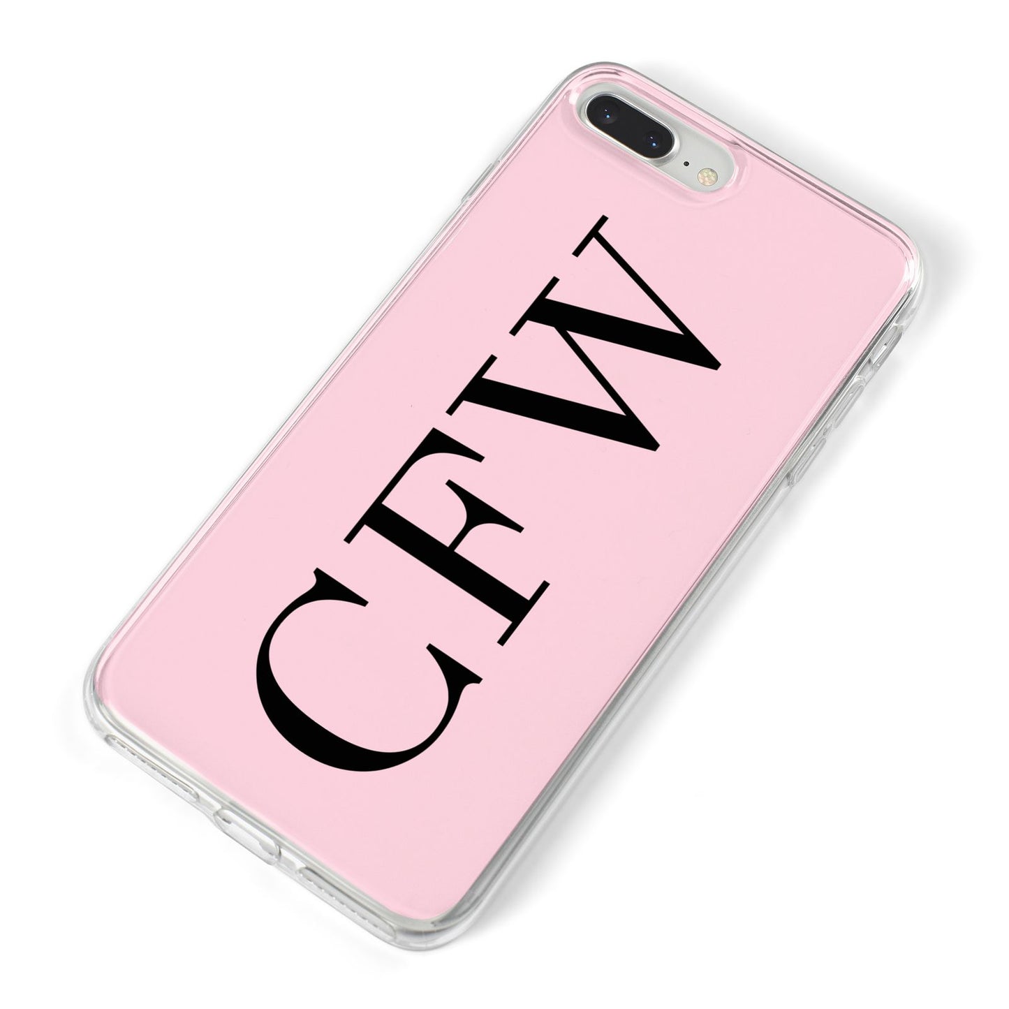 Personalised Black Pink Side Initials iPhone 8 Plus Bumper Case on Silver iPhone Alternative Image