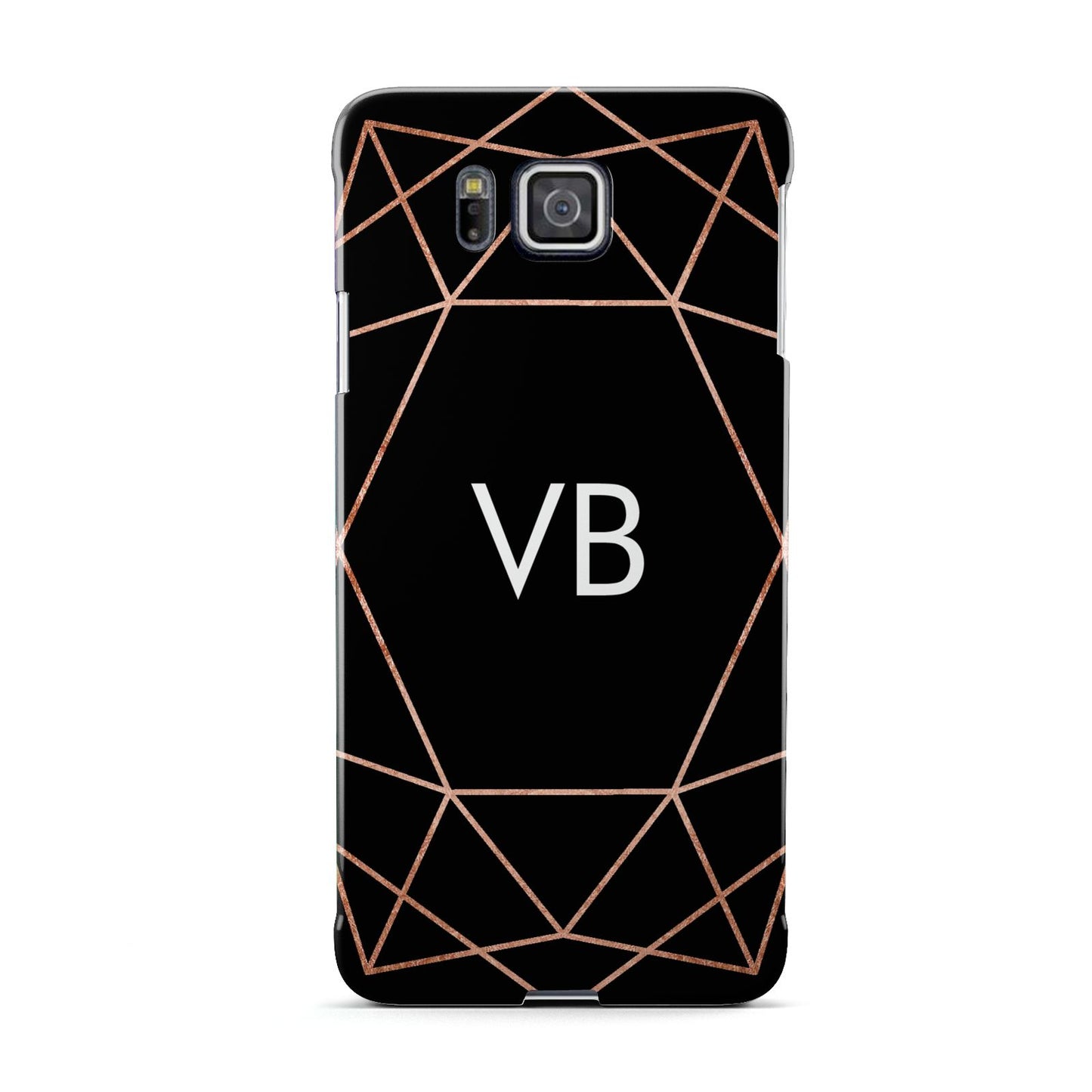 Personalised Black Rose Gold Initials Geometric Samsung Galaxy Alpha Case