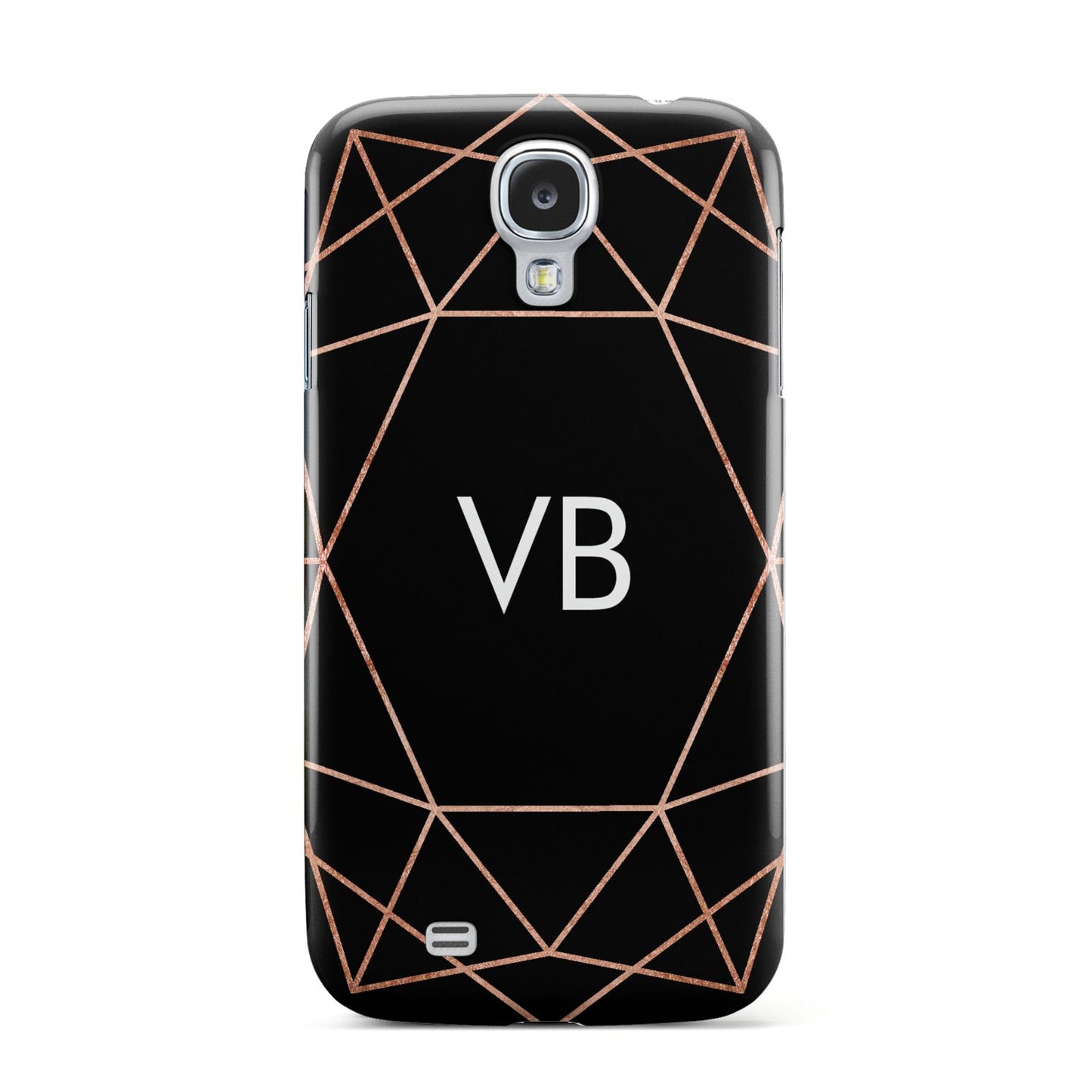 Personalised Black Rose Gold Initials Geometric Samsung Galaxy S4 Case