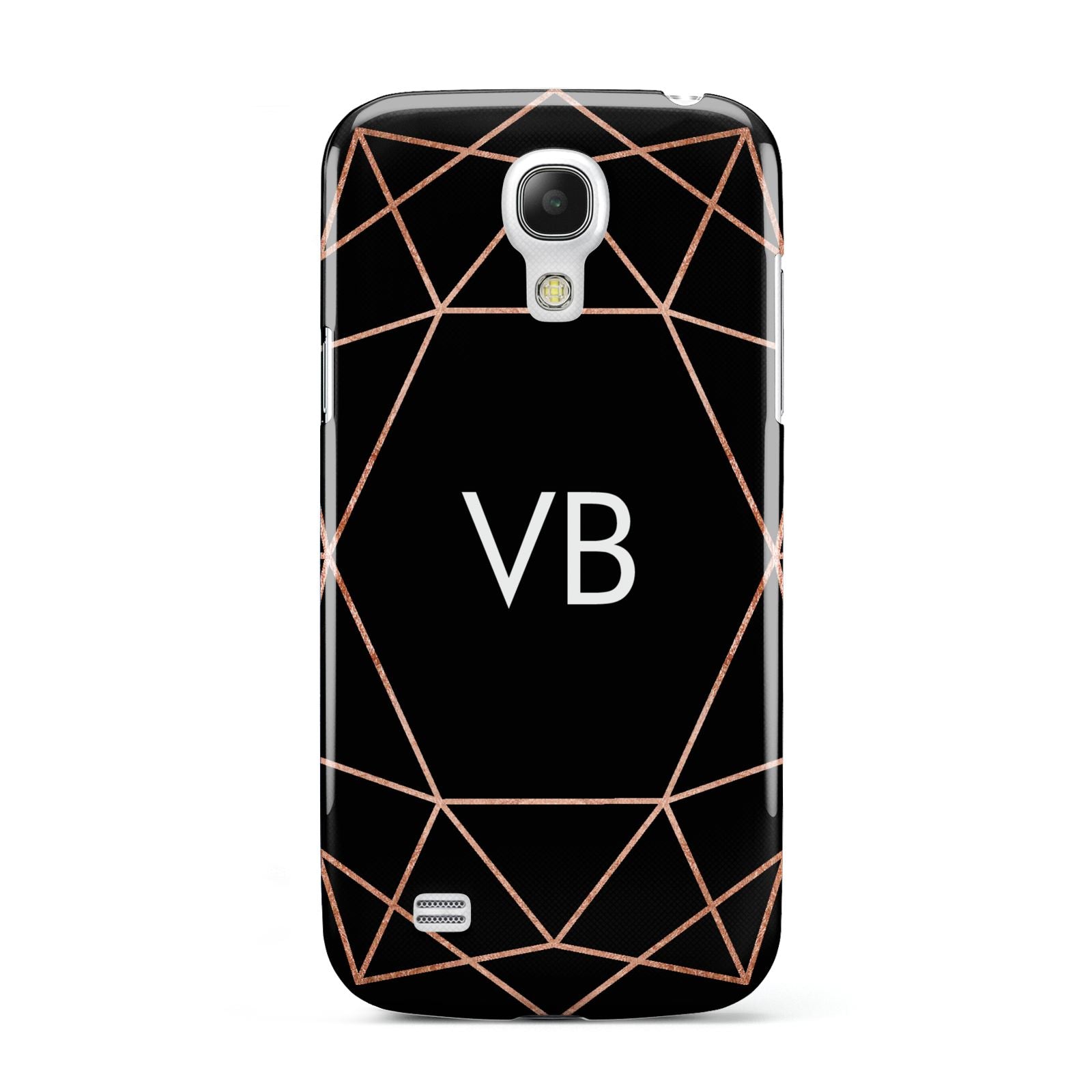 Personalised Black Rose Gold Initials Geometric Samsung Galaxy S4 Mini Case