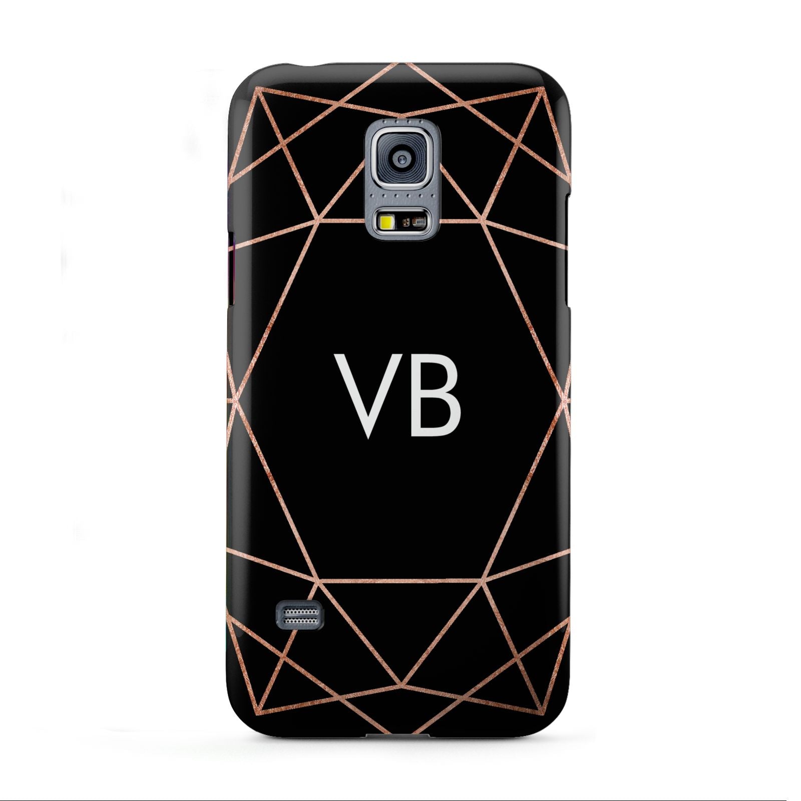 Personalised Black Rose Gold Initials Geometric Samsung Galaxy S5 Mini Case