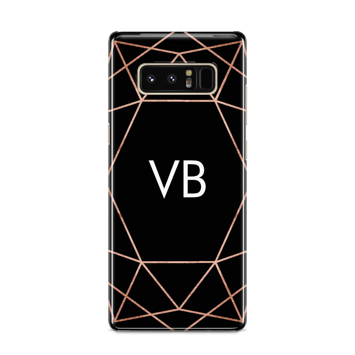 Personalised Black Rose Gold Initials Geometric Samsung Galaxy S8 Case