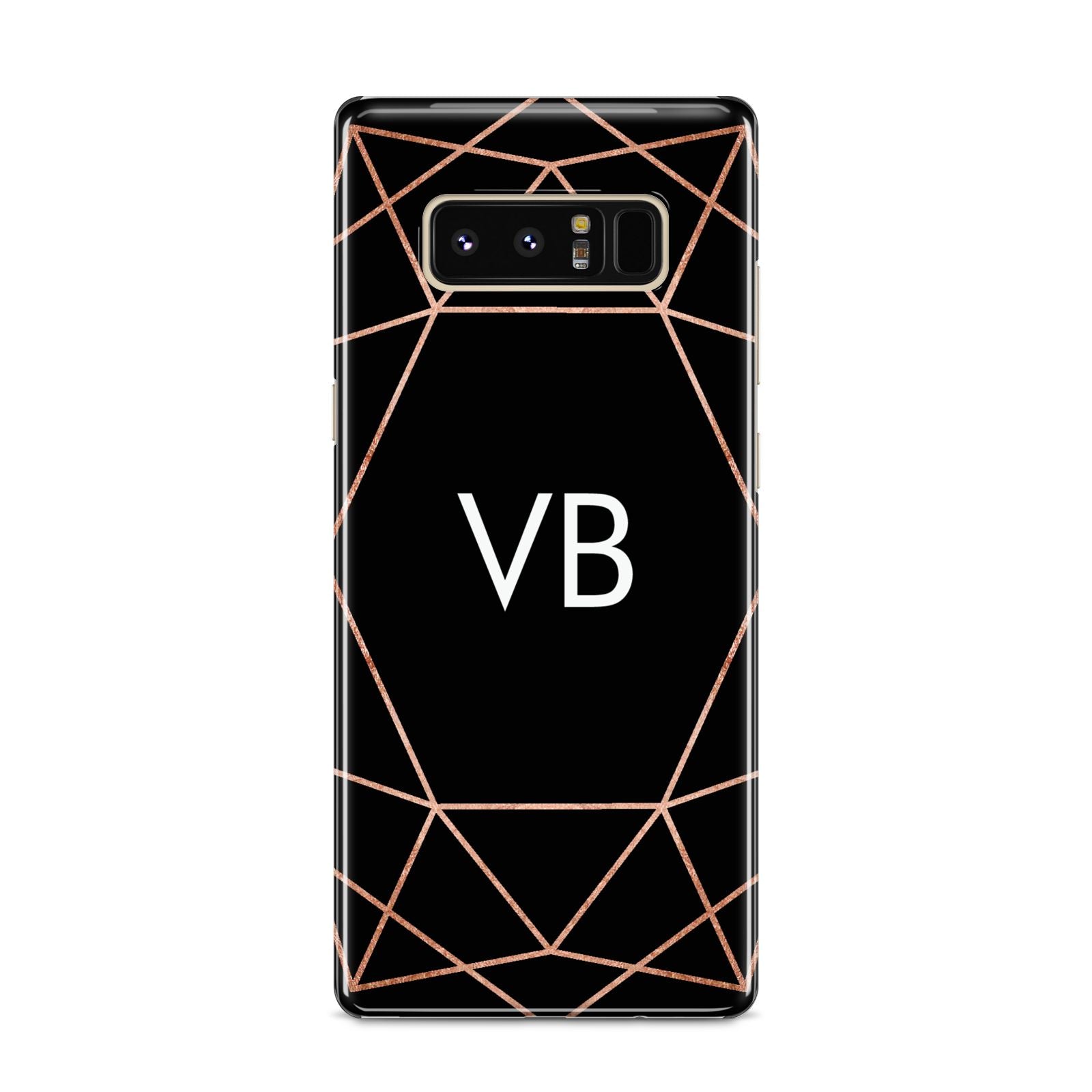 Personalised Black Rose Gold Initials Geometric Samsung Galaxy S8 Case