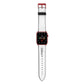 Personalised Black Script Name Heart Clear Apple Watch Strap with Red Hardware
