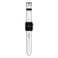 Personalised Black Script Name Heart Clear Apple Watch Strap with Space Grey Hardware