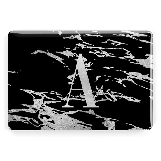 Personalised Black Silver Initial Apple MacBook Case