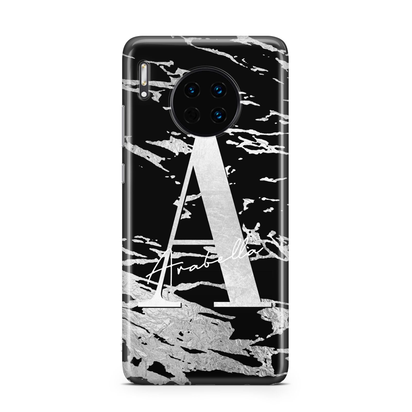 Personalised Black Silver Initial Huawei Mate 30