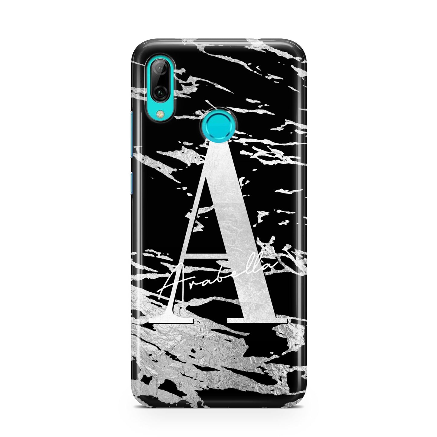 Personalised Black Silver Initial Huawei P Smart 2019 Case