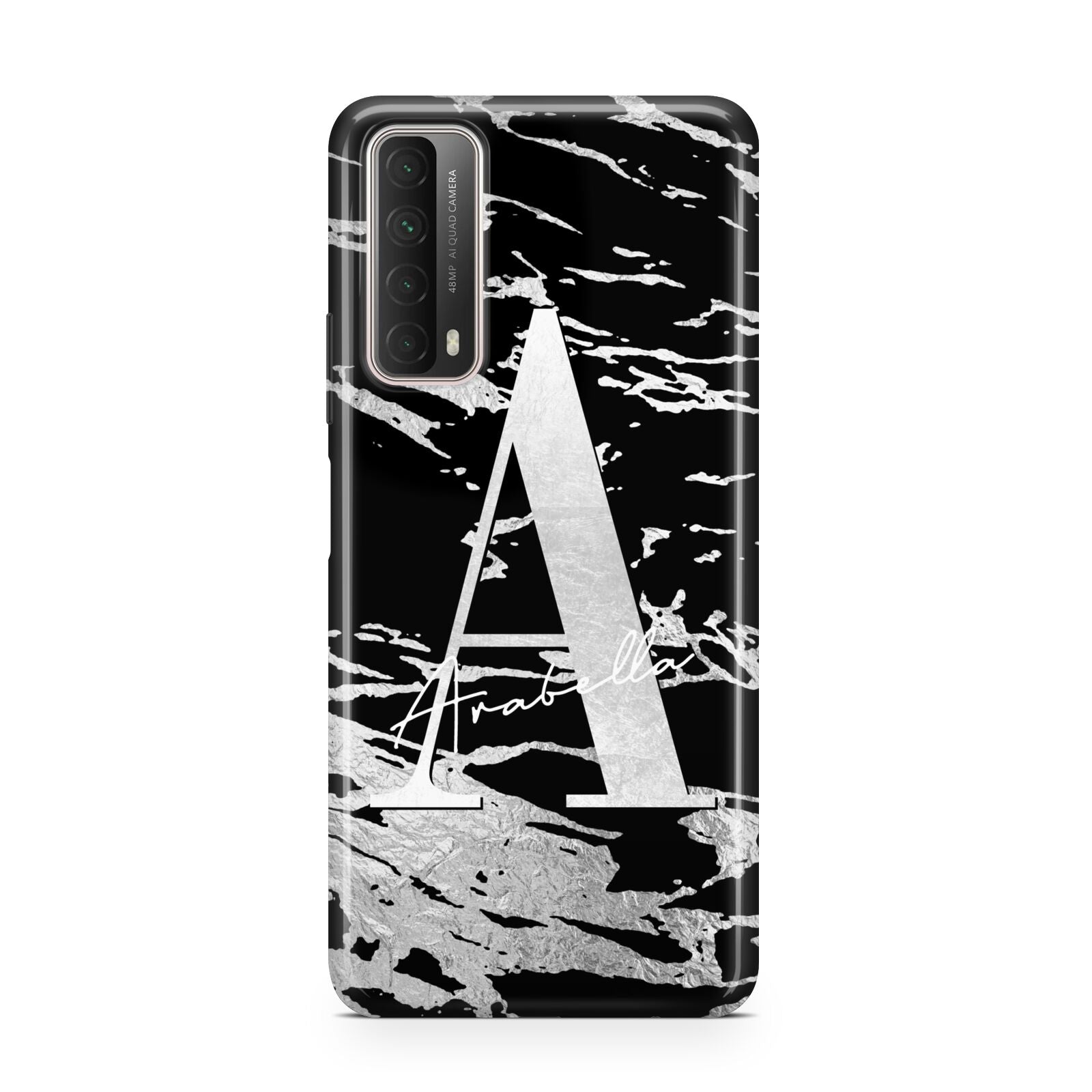 Personalised Black Silver Initial Huawei P Smart 2021