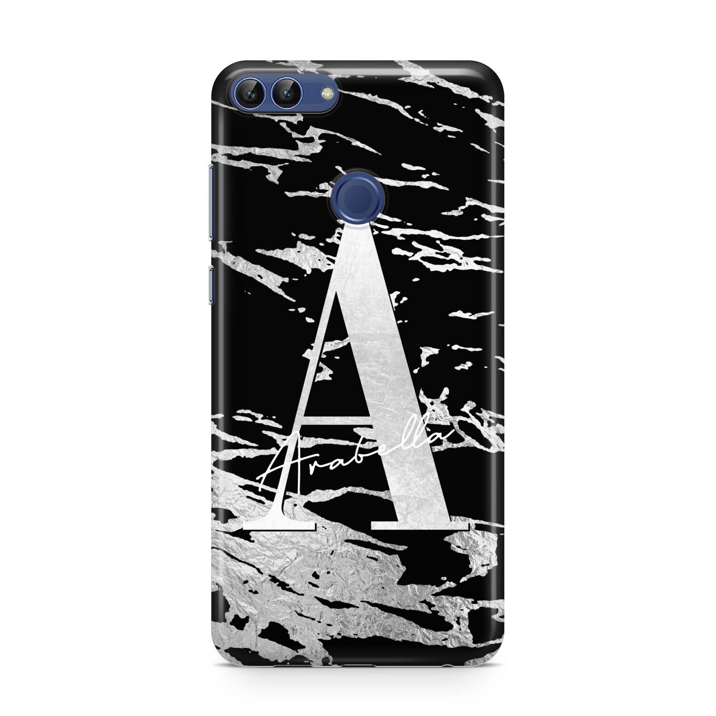 Personalised Black Silver Initial Huawei P Smart Case