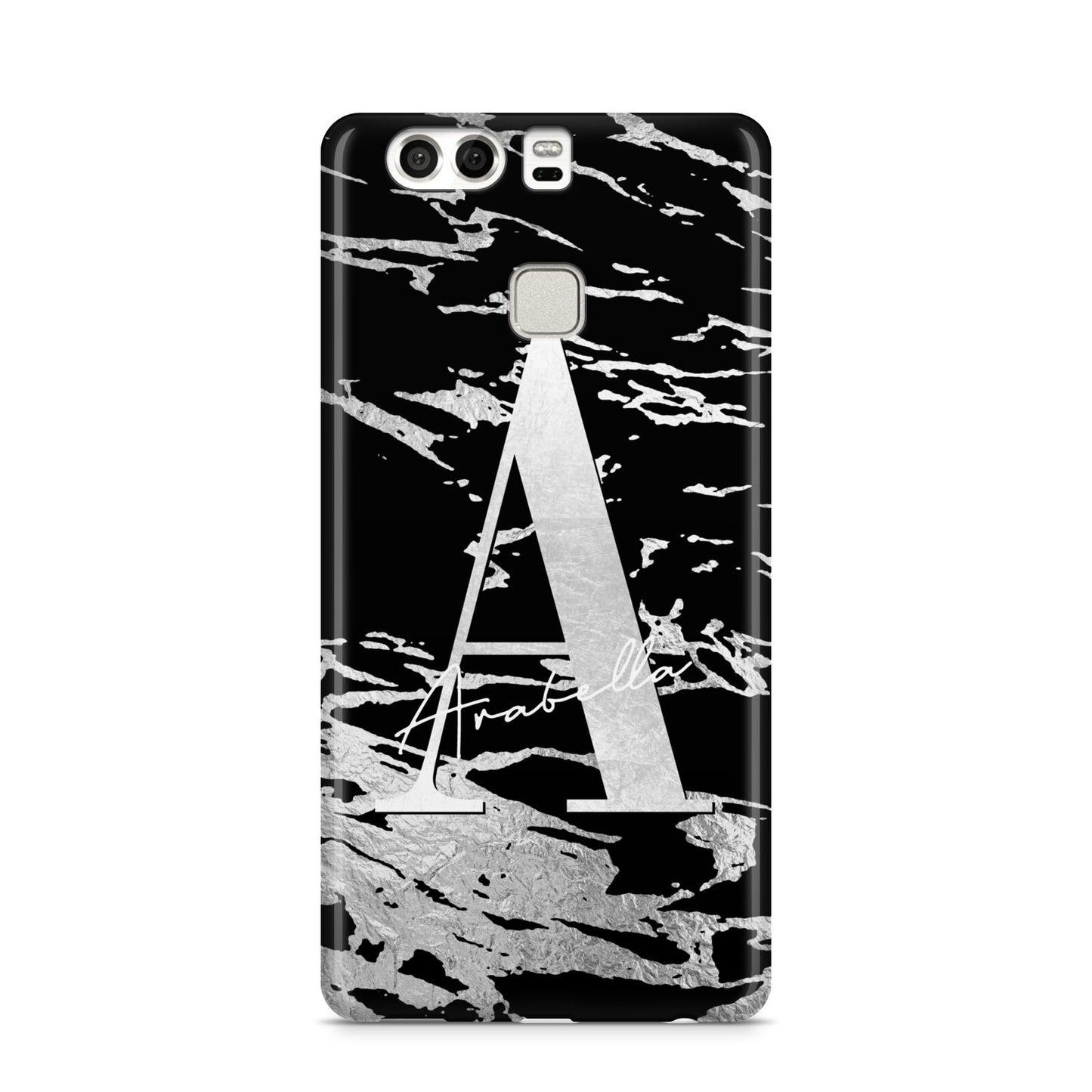 Personalised Black Silver Initial Huawei P9 Case