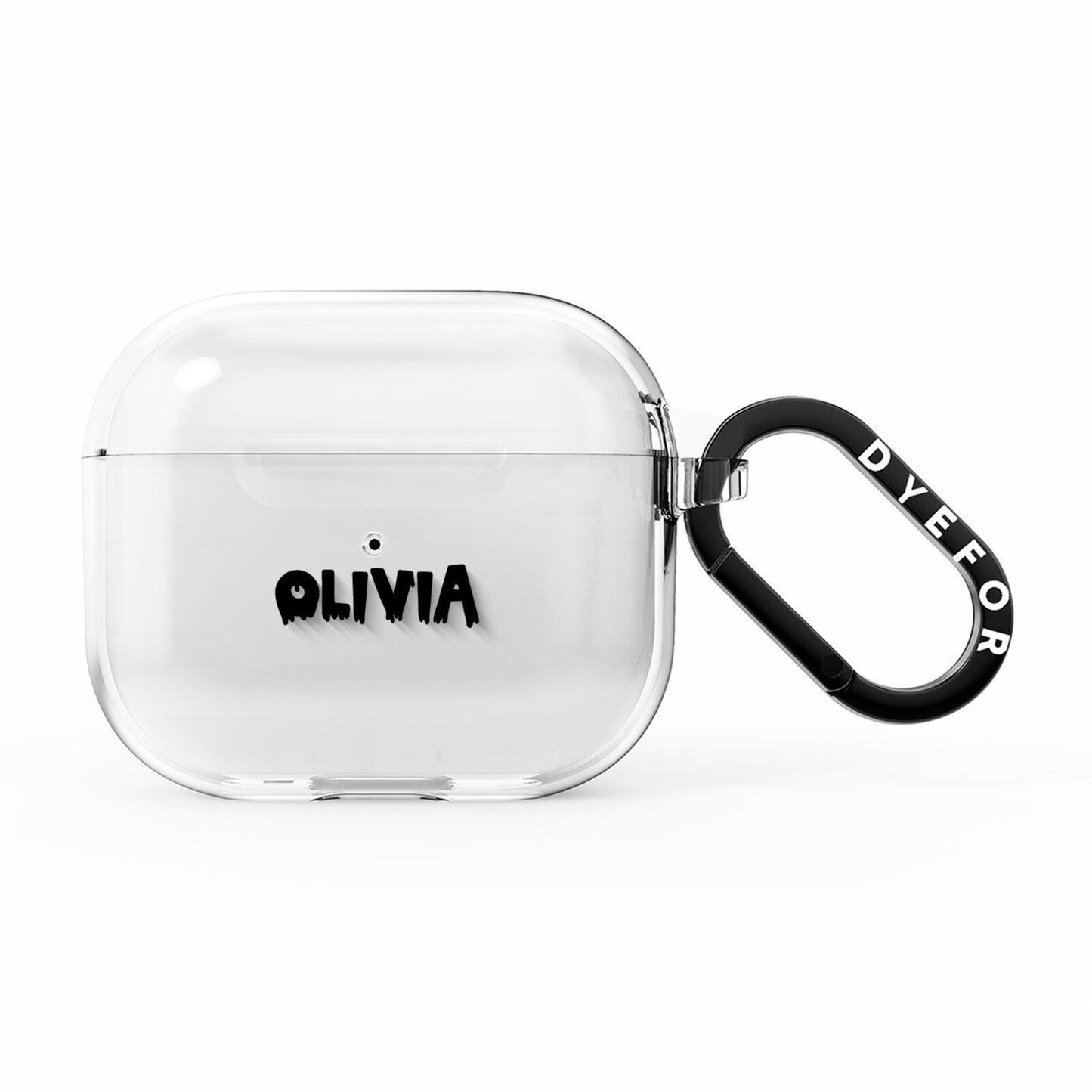 Personalised Black Slime Text AirPods Clear Case 3rd Gen