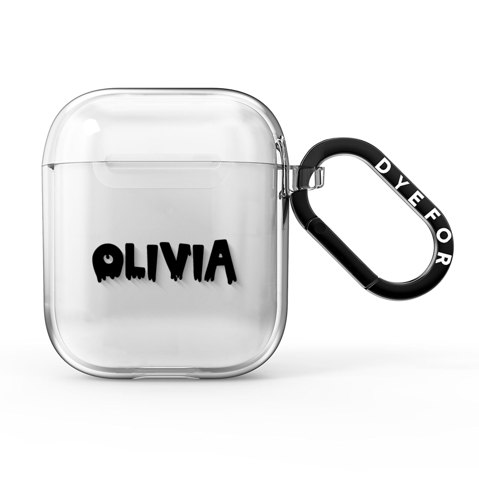 Personalised Black Slime Text AirPods Clear Case